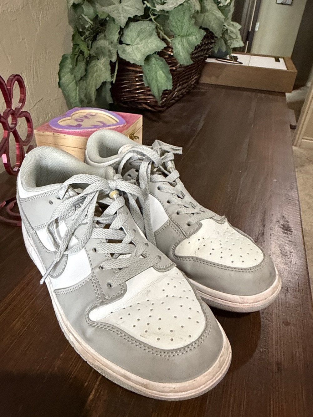 Nike dunks Gray and White Low-Top Sneakers